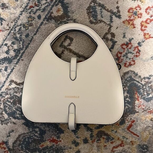 NWT Coccinelle Small Cosima Top Handle Crossbody Handbag White - Picture 7 of 8